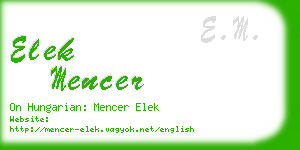 elek mencer business card